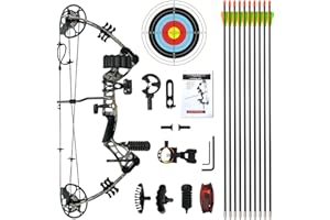 WUXLISTY Youth Compound Bow Set 15-45 Lbs for Teens and Beginner, Package with Archery Hunting Equipment, 5 Pin Sight, Max Speed 260fps, Adjustable, Right Hand