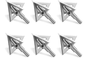 6/12 Pcs 100 Grain Stainless Steel Arrowhead Fixed Blade Hunting Broadheads Screw in Arrowheads Traditional Archery Arrow Tip