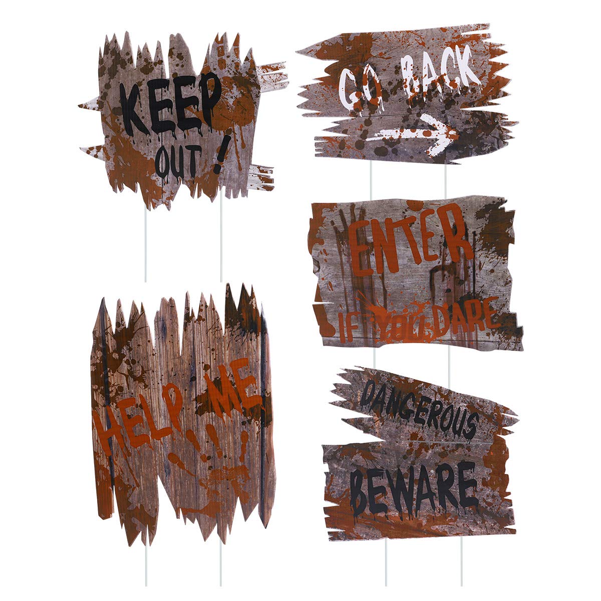 Unomor Halloween Outdoor Decorations 5 Pcs Yard Signs Stakes Diy Halloween Outside Home House Theme Party Decor Props