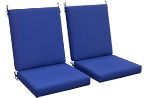 Outsunny Outdoor Chair Cushions Set of 2 for Dining Chairs, Water-Repellent and Fade-Resistant Yarn-Dyed Polyester, Outdoor S