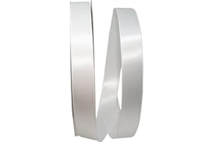 Reliant Ribbon 5000-030-05C Double Face Satin Allure Dfs Ribbon, 7/8 Inch X 100 Yards, White