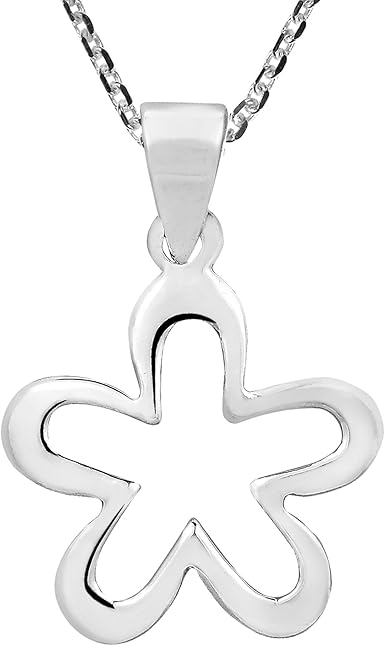 Amazon Com Aeravida Summer Love Retro Flor Contorno 925 Collar Con Colgante De Plata De Ley Clothing