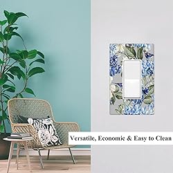 Pznen Blue Floral Rocker Switch Plate Covers Spring