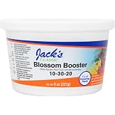 Jack's Classic 10-30-20 Blossom Booster Water-Soluble Fertilizer, 8oz | Powdered Plant Food, Targeted Micronutrient Package, Increases Bloom Color &amp; Quantity, Liquid Root &amp; Foliar Feeding