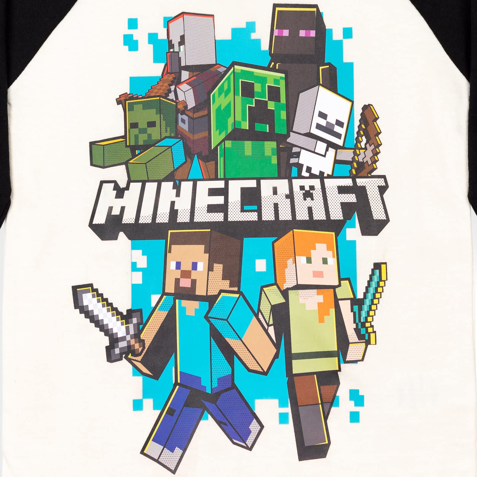 Minecraft 2 Pack Long Sleeve T-Shirts Little Kid to Big Kid Sizes (4-18-20)