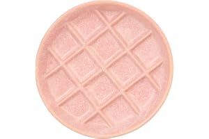 Padolitlay Ceramic Slow Feeder Cat Bowls 6 Inch Shallow Whisker Friendly Cat Food Bowls Grid Cat Dishes Pet Plate for Cat and Puppy, Dishwasher Safe (Pink)