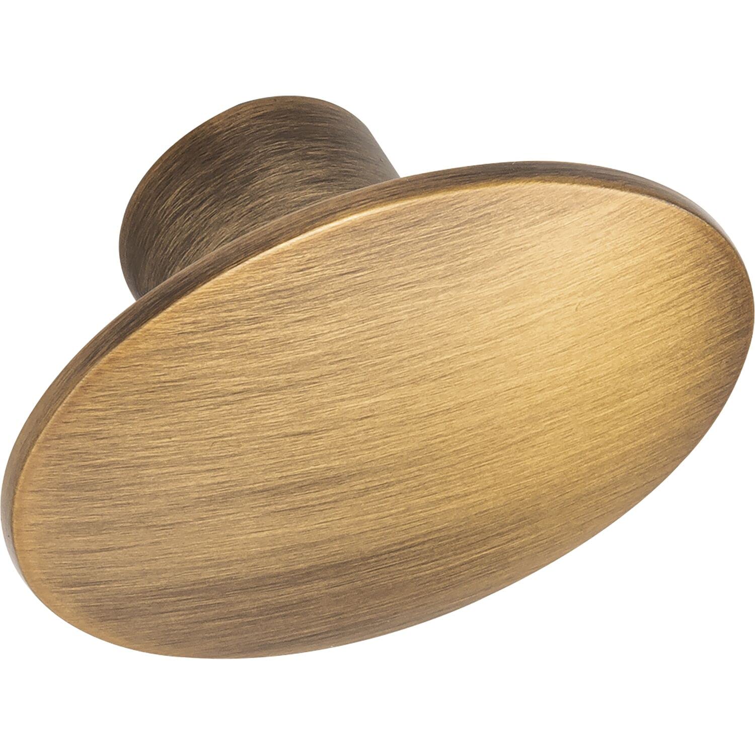 Furnipart Dome Furniture Knob 50 x 36 mm Oval Ideal as Drawer Knob Die-Cast Brass Brushed Brass
