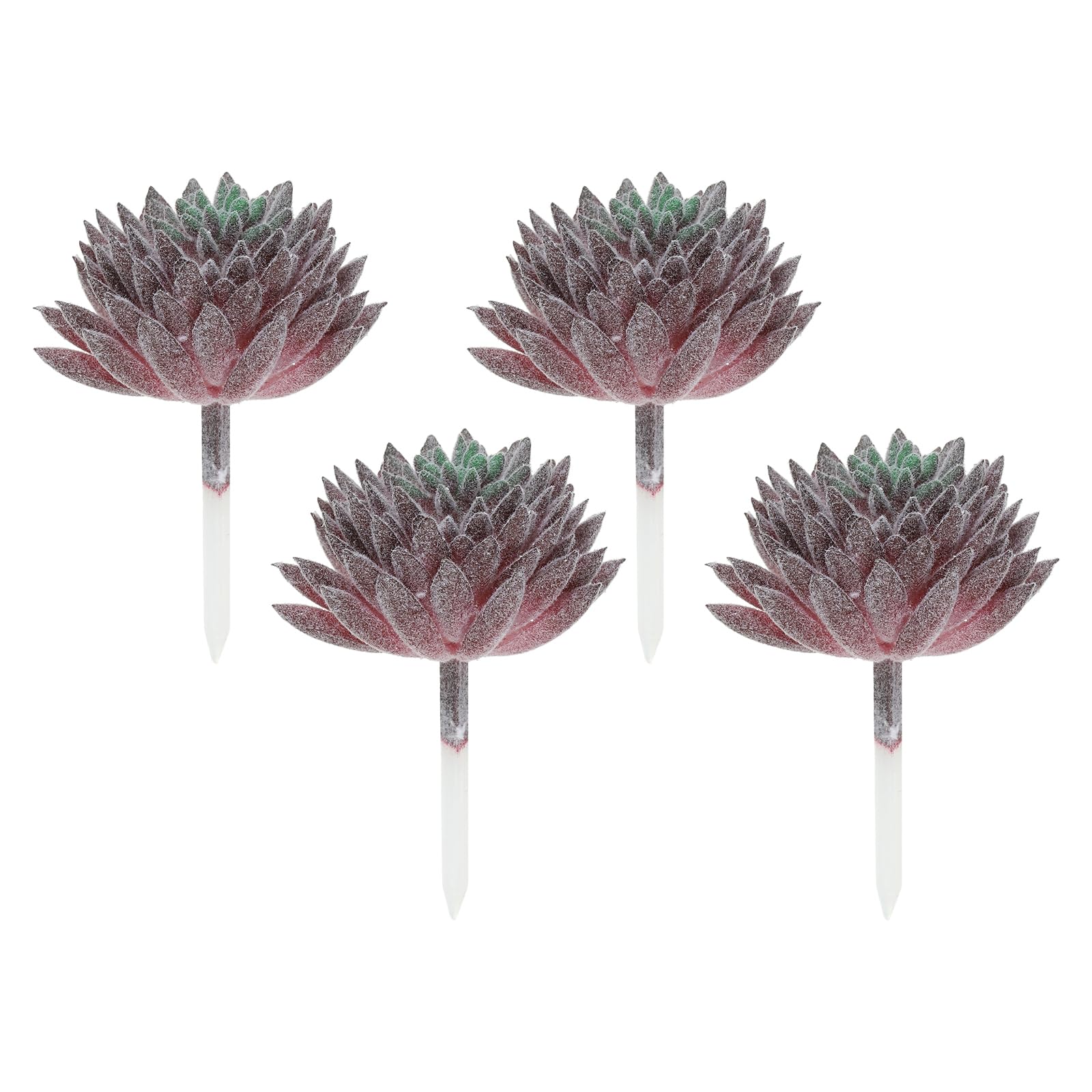 PATIKIL Artificial Succulents Picks, 4 Pack Unpotted Faux Succulent Small Fake Succulent Plants for Home Landscape Decoration, Burgundy