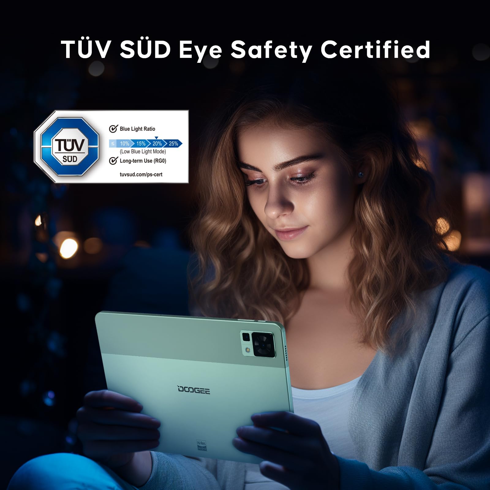 DOOGEE T30 PRO 11 Inch Tablet, 2.5K Android Tablets with 15GB RAM 256GB ROM, Helio G99 Octa-core Gaming Tablet with 8580mAh, 4 Speakers, 20MP Camera, TÜV Low Bluelight, BT5.0, Green