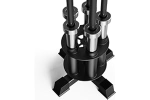 EVERYMATE Vertical Barbell Holder : Rotatable Barbell Holder Floor Stand, Heavy Duty Barbell Rack Stand Fit 2-Inch Olympic Bars, Curl Bars, Triceps Bars Home Gym Organizer Barbell Storage