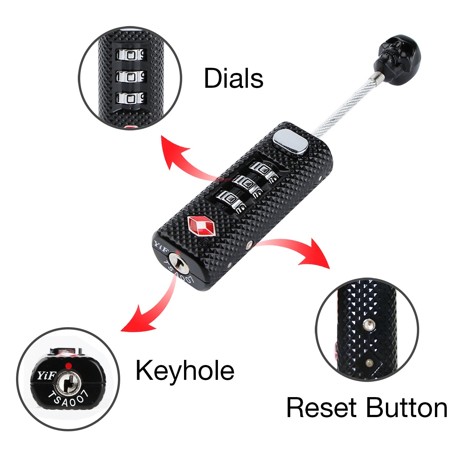 TSA Luggage Lock 2 Pack - Mini Travel Lock - 3 Digit Combination - TSA Approved for Suitcase, Backpack, GYM Lockers, Cabinets, Toolbox and More
