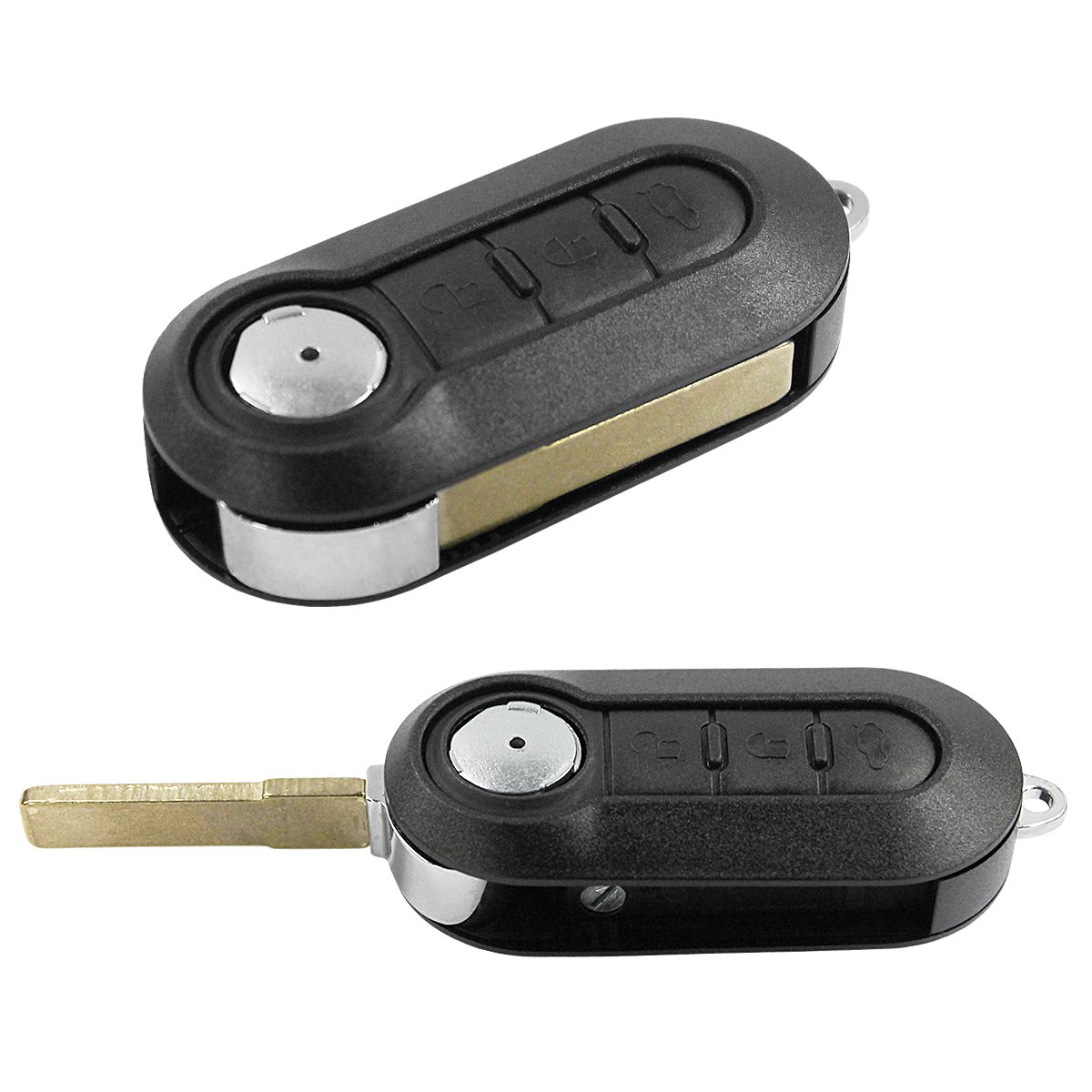 Black Remote Control Shell Key Cover 3 Buttons and Blade Fiat