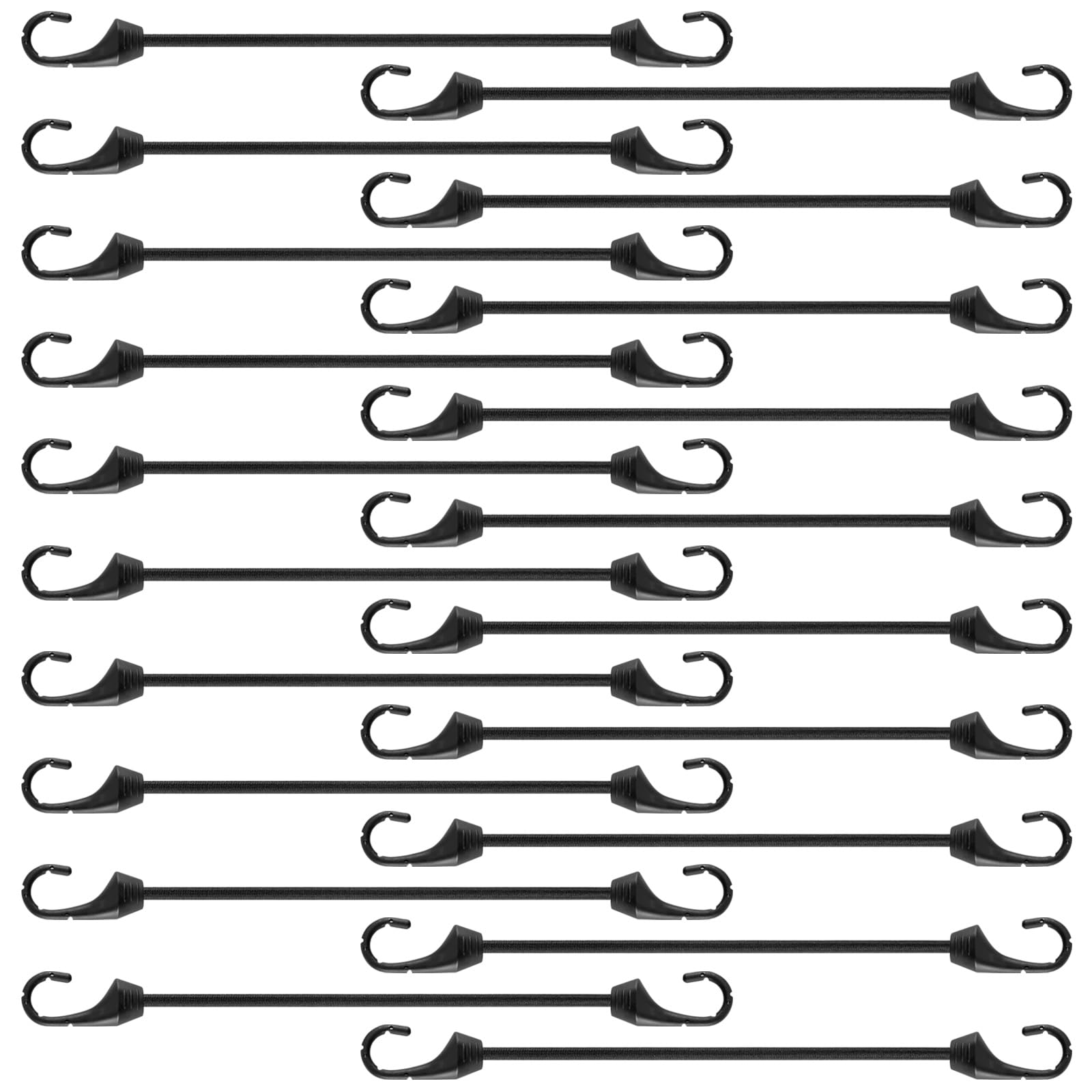 Bungee Cords With Hooks 9 Inch, 20 PCS Short Bungee Cords With Hooks, Bungee Straps With UV Resistant, 5 MM Diameter Elastic Straps With Hooks for Basic Securing
