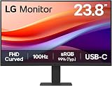 LG 24U421A Monitor 24 inch Curved FHD 1080p 100Hz USB-C HDMI VA