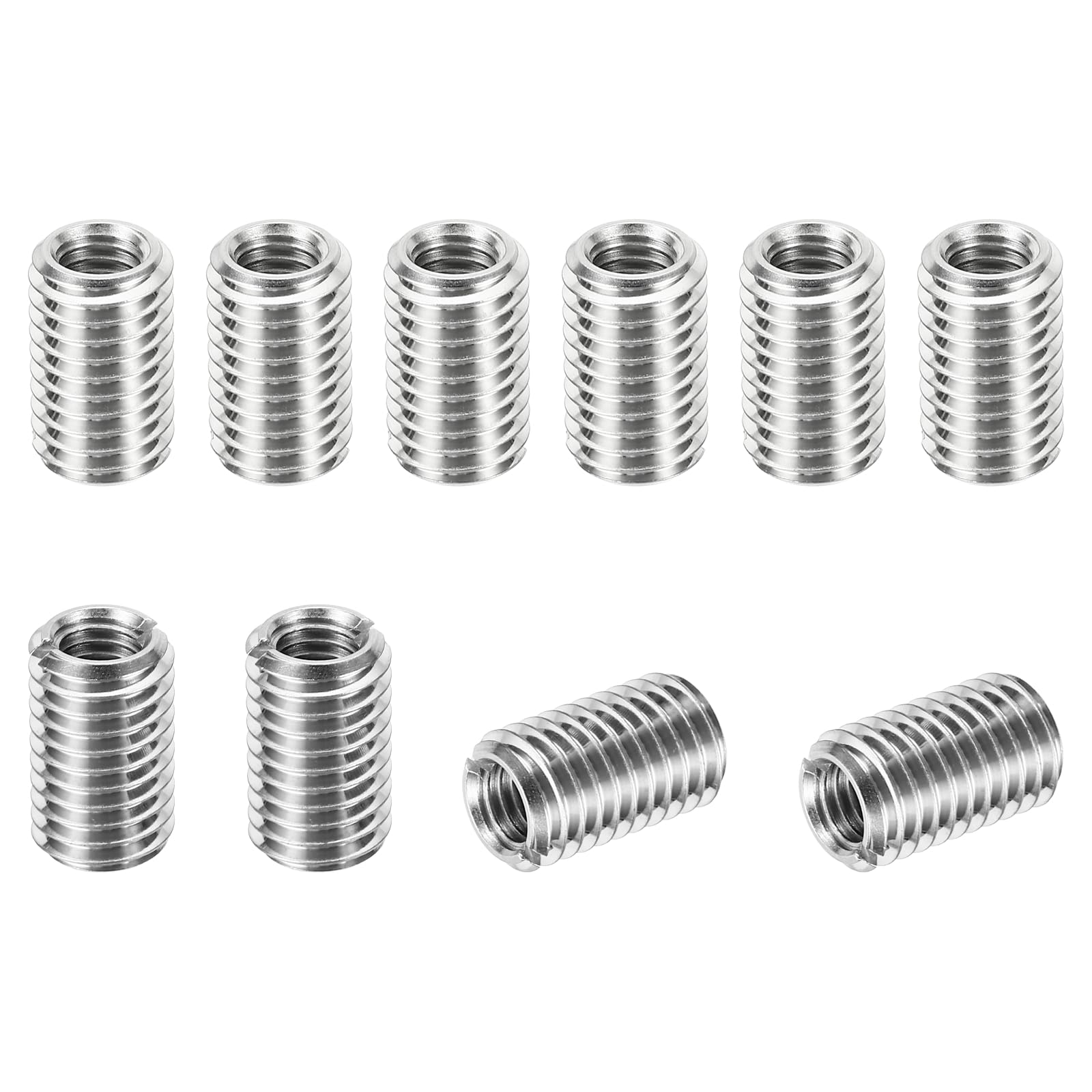 PATIKIL Thread Adapters Sleeve Reducing Nut, 10 Pc M12*1.75 Male to M8*1.25 Female Repairing Insert Nut Screw Reducer Conversion Stainless Steel Fastener 20mm — image 1