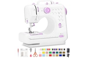Sea Punk Sewing Machine for Beginners, Mini Sewing Machine with 12 Built-in Stitches, Kids Sewing Machine with Foot Pedal, High-Low Speeds, Portable Sewing Machines and Sewing Enthusiasts (505)