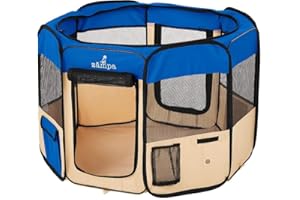 Zampa Puppy Pop Up Portable Playpen for Dog and Cat, Foldable | Indoor/Outdoor Kitten Pen & Travel Pet Carrier + Carrying Cas
