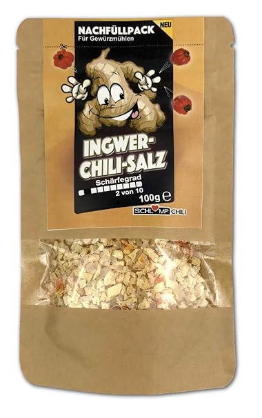 Ingwer Chili Salz Nachfüllset für Gewürzsalzmühlen 100 g
