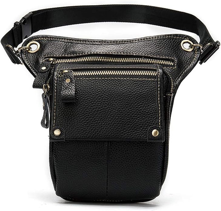 Leather Leg Bag In Waist Pack Motorcycle Pack Belt Bags Phone Pouch