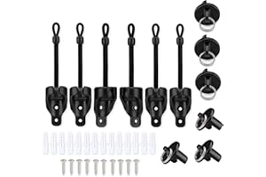 VASTEO Vaseto Shade Parts Bungee and End Cap,Weather Resistance,for Coolaroo Exterior Roller Shade,Outdoor Blinds,Roller Shades(Black,3 Set)