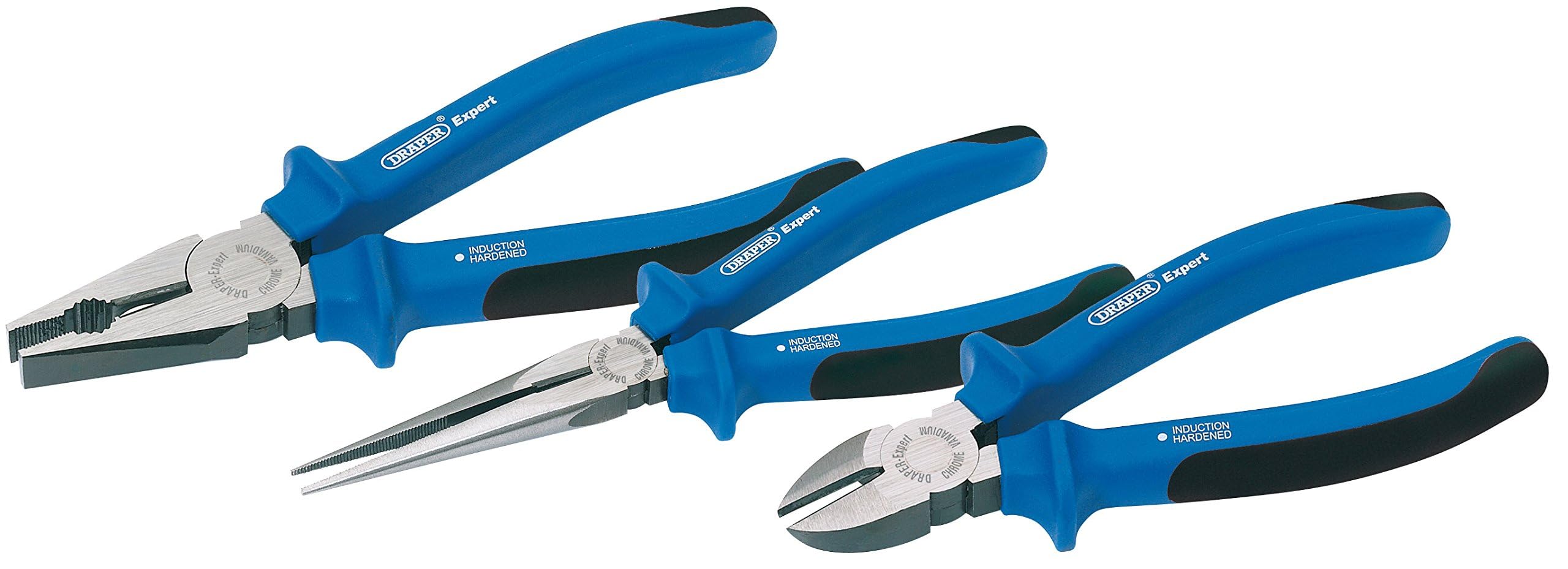 Draper Expert 69289 3-Piece Soft-Grip Pliers Set , Blue