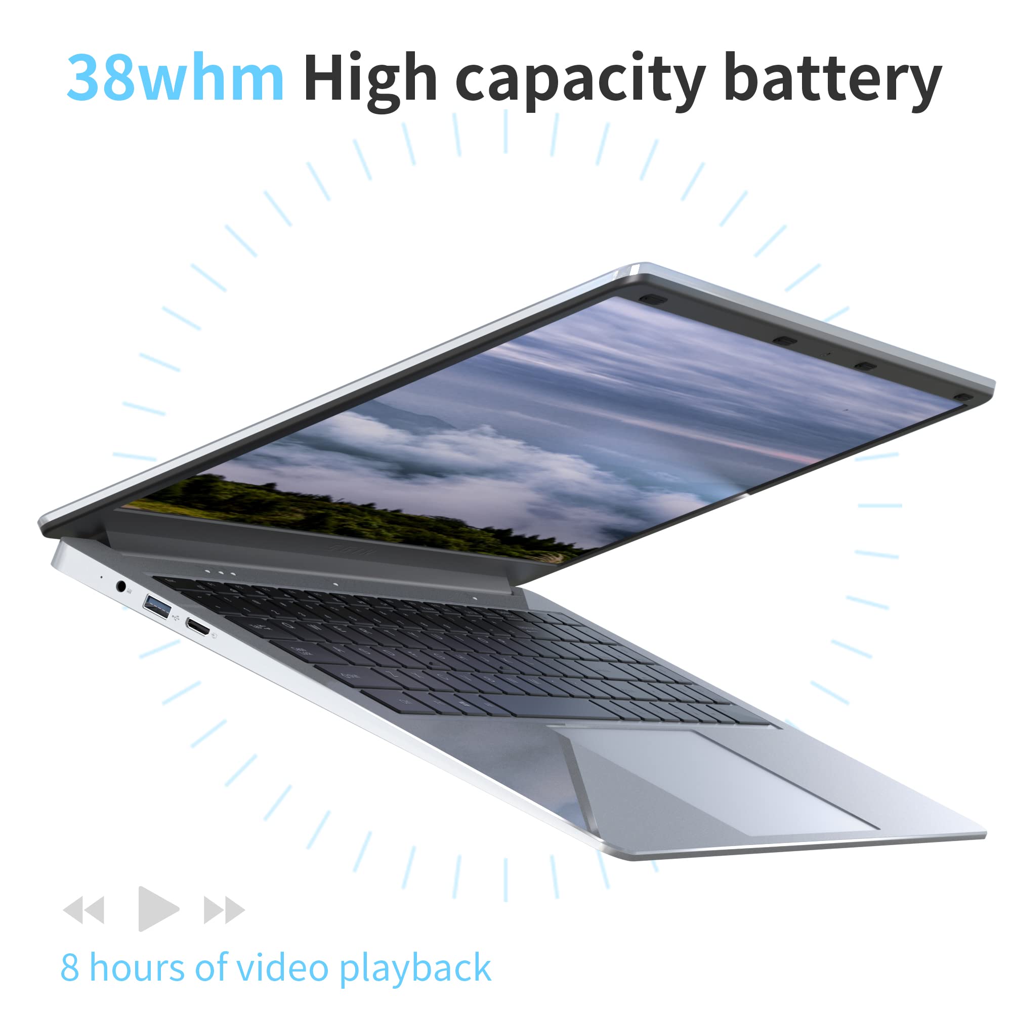 SGIN Laptop 4GB DDR4 128GB SSD, 15.6 Inch Laptops Computer with Intel Celeron Quad Core Processor (up to 2.5 GHz), Intel UHD Graphics 600, Mini HDMI, WiFi, Webcam, USB3.0, Bluetooth 4.2