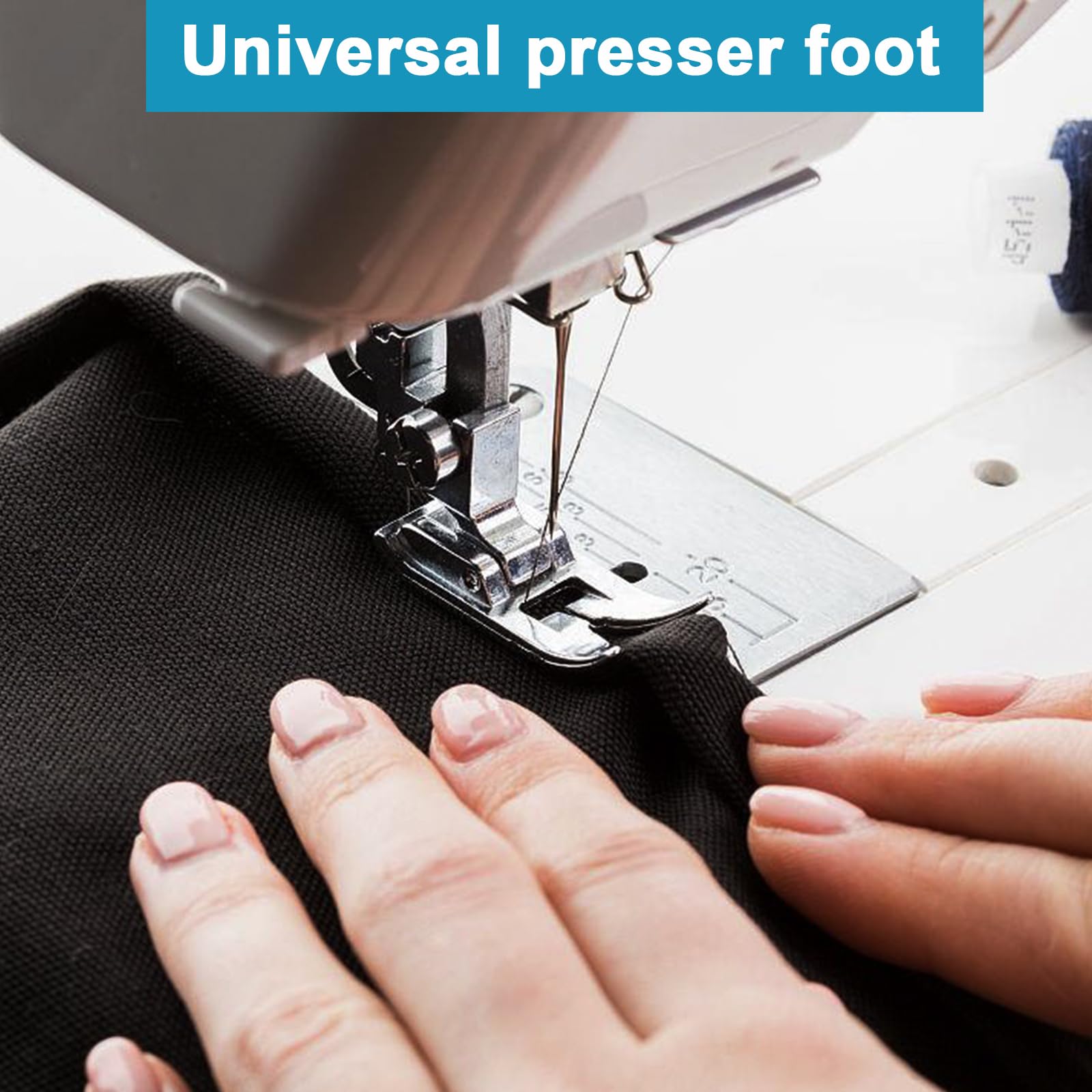4pcs ATQYZLM Zig Zag, Premium Stainless Steel Sewing Machine Foot, Straight Stitch Presser Foot Universal Purpose Snap On Foot for Singer, Brother, Janome, Toyota, Etc Domestic Sewing Machines