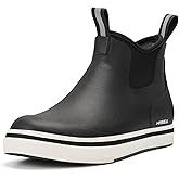 HISEA Men's Deck Rain Boots Saltwater Fishing Booties Waterproof Ankle Rain Boots with High Traction