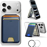 ESR for MagSafe Wallet Stand, RFID Blocking w MagSafe Ring, 5 Card Holder for Phone Case, Slim Leather Magnetic Wallet for iP