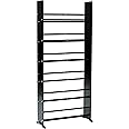 TransDeco Glass Multimedia Rack for for 336 CD 234 DVD, Black/Chrome