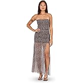 Forever 21 Womens Strapless Maxi Dress with Mesh Bottom