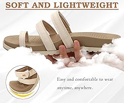 KuaiLu Womens Slides Sandals With Arch Support