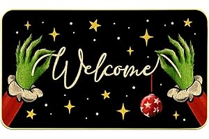 HANXIG Christmas Door Mat Home Mats 17 X 29 Inch Xmas Doormat Decorative Entrance Matt Non-Slip Rubber Backing Floor Mat Washable Seasonal Welcome Rugs for Holiday Indoor Outdoor