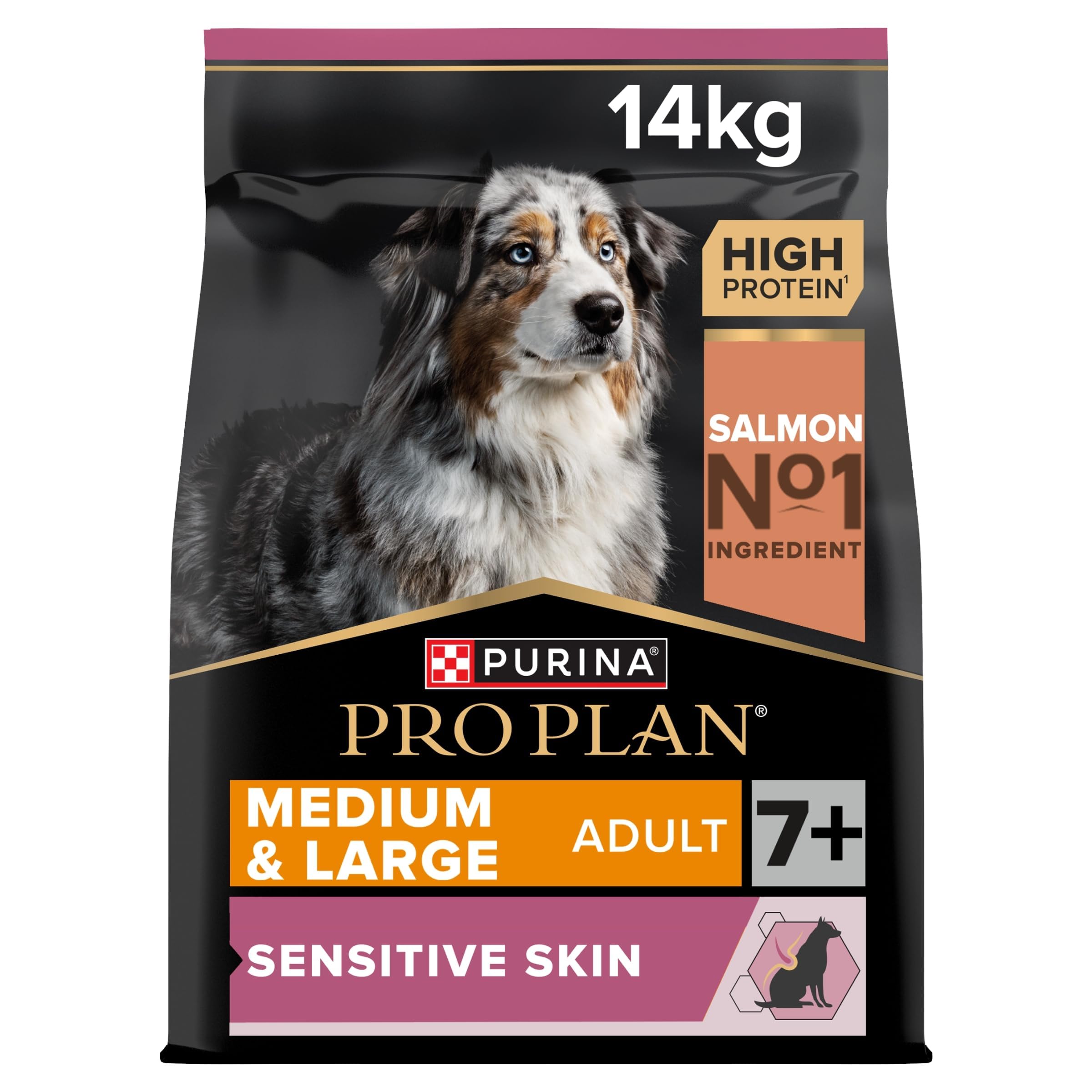 PRO PLAN Medium & Large Adult Senior 7+ Sensitive Skin Salmon Dry Dog Food 14kg