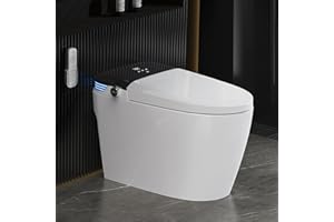 LDian Tankless Smart Toilet With Bidet Built In, One-piece Bidet Toilet Seat, Auto Flush, Auto Open & Auto Close,Heated Seat, Warm Water and Dry, Wireless Remote Control