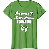 Leprechaun Inside St Patricks Day Pregnancy Announcement Mom T-Shirt