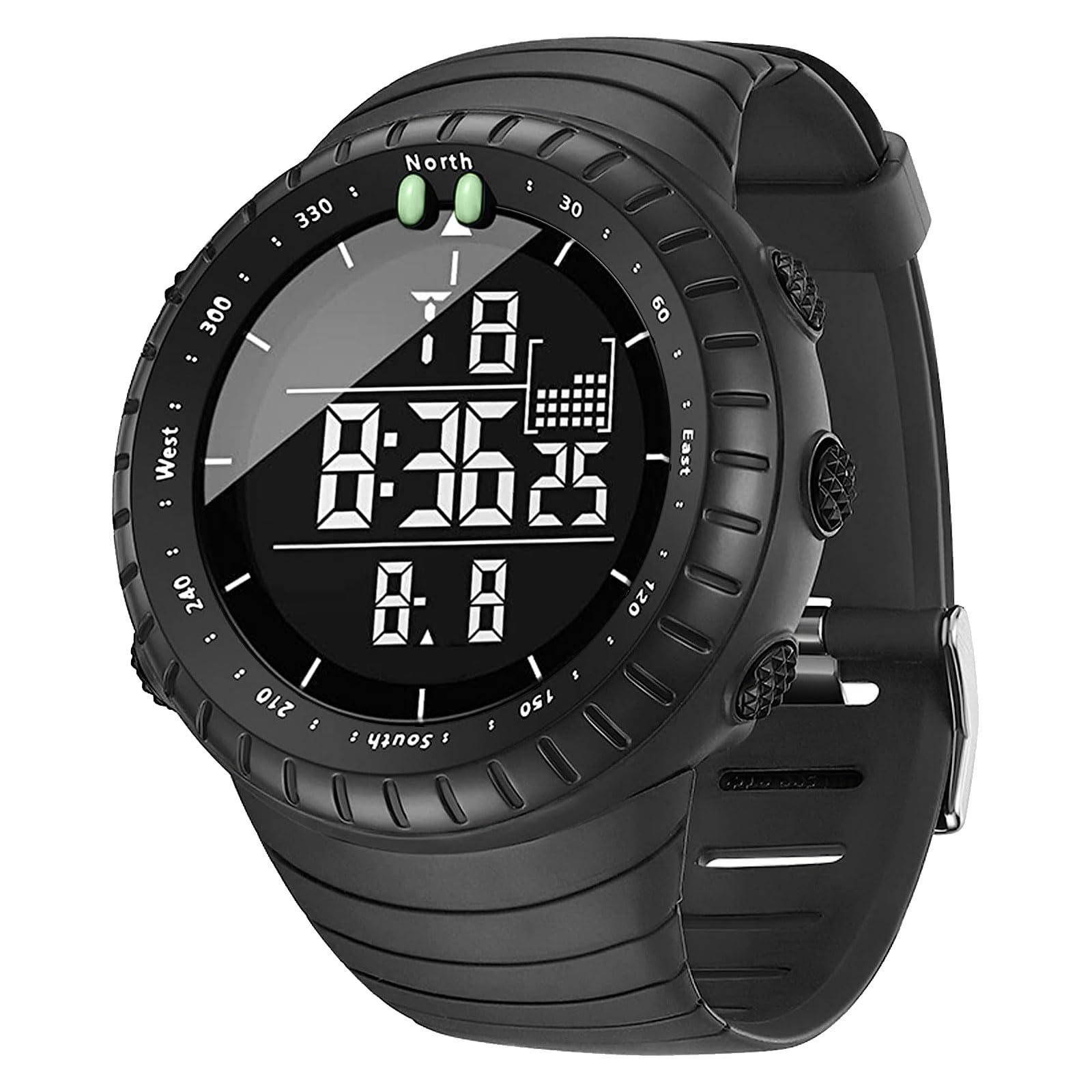KXAITO Men's Watches Sports Outdoor Waterproof Military Watch Date Multi Function Tactics LED Face Alarm Stopwatch for Men 6256