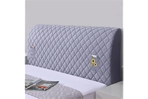 WAYUTO Stretch Bed Headboard Cover with Pockets Bed Headboard Protector Bed Headboard Slipcover Bed Headboard Covering for Bedroom Decor Gray, King