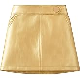 WELAKEN Girls and Toddler's Faux Leather Short Skirts with Side Pocket
