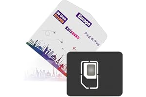 KAISNVXS Plug and Play Prepaid SIM Card for Europe Travel - EU 10GB / UK 10GB for 30 Days in 70+ Countries,No Need Activation,4G LTE High Speed Network + Unlimited Calls and SMS (30 Days | 10GB)