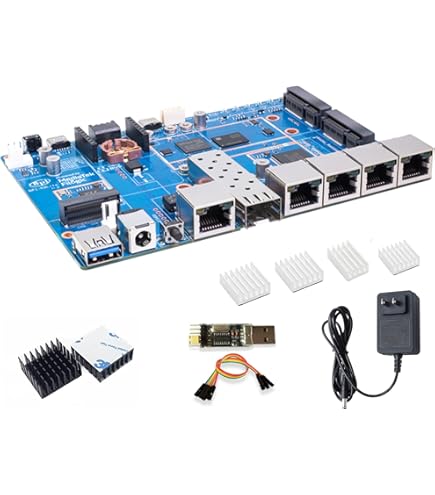 Youyeetoo BPI-R3 Router Development Board With MediaTek MT7986, 8G EMMC Memory, 2x SFP 2.5GbE / 5x RJ45GbE (with Metal Enclosure, Power Supply, Built-in Cooling Fan - View #2