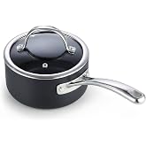 Cooks Standard 1-Quart Hard Anodized Nonstick Saucepan with Glass Lid | Heavy-Gauge Aluminum Small Soup &amp; Milk Pot, Stay-Cool Handle, 500℉ Oven Safe, Scratch-Resistant Exterior, Not Induction