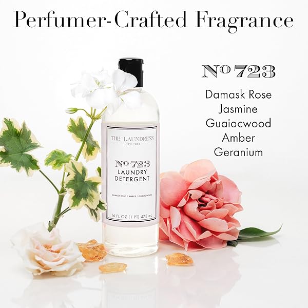 THE LAUNDRESS NO. 723 LAUNDRY DETERGENT, ROSE INSPIRED SCENT, CONCENTRATED LAUNDRY DETERGENT LIQUID, TOUGH ON STAINS, NO. 723 SCENT, 16 OZ.