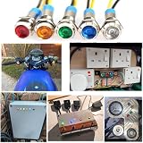 JZK 6mm AC 220V LED Metal Indicator Light Signal Lamp Waterproof Green Orange view 2