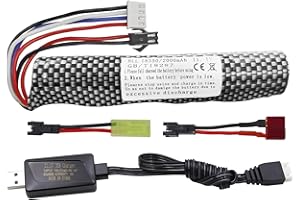 Fytoo 3S 11.1V 2000mAh Li-ion Battery SM-2P Plug Connector with USB Charging Cable for Airsoft Gel Water Ball Blaster Airsoft Gel Ball Shockwave Replacement Battery