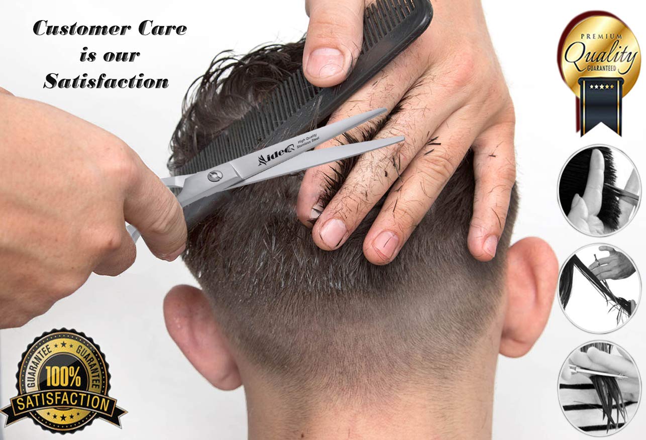 Barber Scissors 6.5" - Hair Cutting Shears - scissors for hair cutting - Professional Scissors - hairdresser scissors. J2 Stainless Steel Hair Scissors (Silver) : Beauty