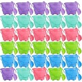 60 Pcs Sand Castle Beach Bucket and Beach Shovels Toy Set Sandcastle Mould 5.5 Inch Plastic Beach Pails Toys Gift Party Favor, 5 Assorted Colors