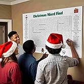 Jumbo Christmas Word Search Poster,Giant Christmas Word Search Poster,31.5"X20" Holiday Word Search Wall Poster for Family Holiday Party Activity