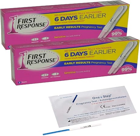 2 X 2 Eerste Reactie Zwangerschap Vroege Test En 2 X Een Stap 10miu Zwangerschapstesten Strips Amazon Nl