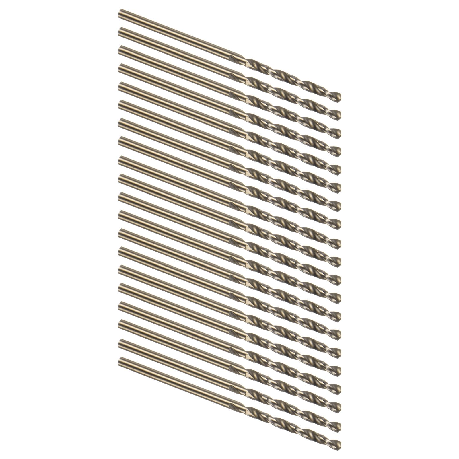 Kozelo 20PCS Twist Drill Bit - [5/64"] M35 High-Speed Steel Cobalt Round Shank Jobber Bit Set Gold for Metal Wood Plastic Steel Use, 20mm/0.79" Blade Length